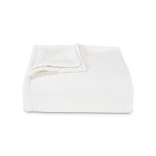 Vera Wang Waffleweave Blanket Bedding, White, Full/Queen