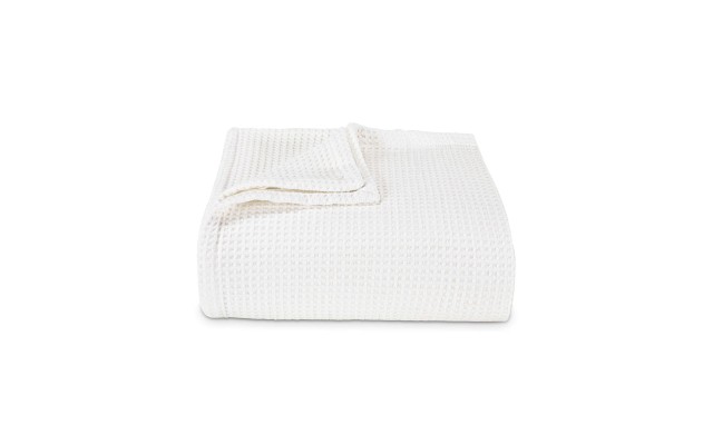  Waffleweave Blanket Bedding, White, Full/Queen
