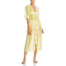 Verdelimon Striped Caftan Cover-up, Yellow Stripes, One-Size