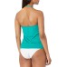  Strapless Draped Tankini Top, Green, Green, X-Small