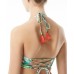  Tropical-Print Wrap Bikini Top, X-Small, Multicolor