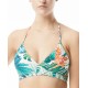  Tropical-Print Wrap Bikini Top, X-Small, Multicolor