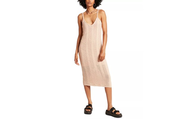  Juniors’ Crochet All Day Midi Dress, Large, Large