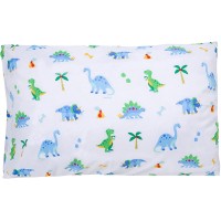 Wildkin’s Dinosaur Land 100% Cotton Pillowcase Bedding, Blue, 20×30