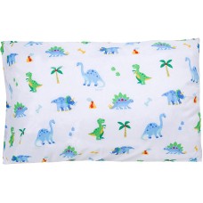 Wildkin’s Dinosaur Land 100% Cotton Pillowcase Bedding, Blue, 20×30