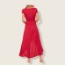 Women’s L Space Goa Cover-Up Maxi Wrap Dress, Red, Medium
