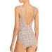 Women’s  Print Smocked One-Piece Swimsuit, Large, Multi