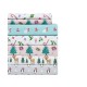  Holiday Reindeer and Christmas Trees Sheet Set, Twin, White