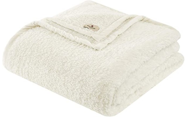  Burlington Twin Berber Blanket, Ivory, Twin
