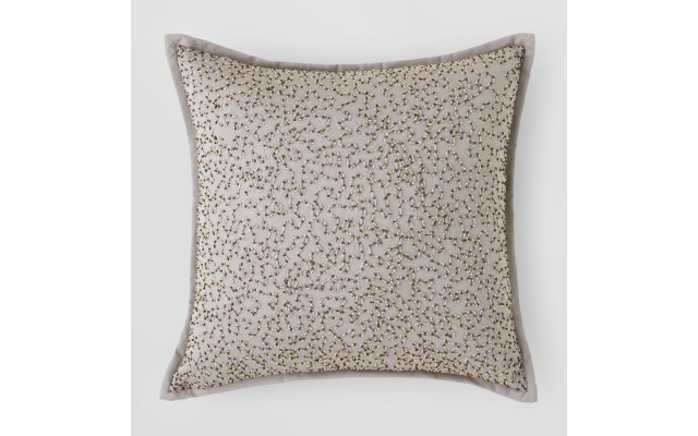1872 Beaded Decorative Pillow, 18 x 18