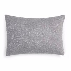1872 Bedding Sequin Bouclé Decorative Pillow, Light Grey, 14″ X 20″