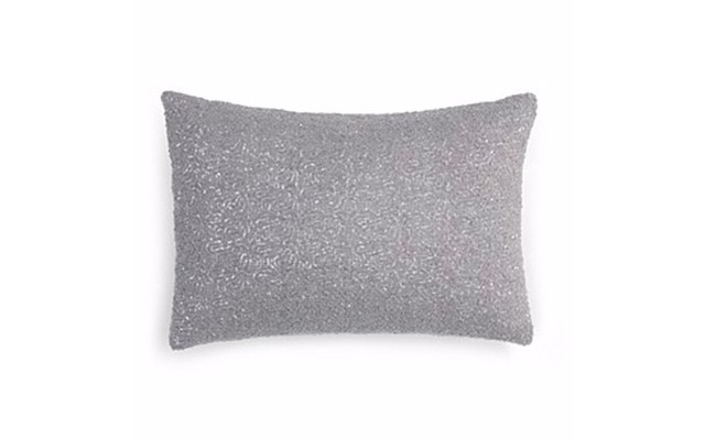 1872 Bedding Sequin Bouclé Decorative Pillow, Light Grey, 14″ X 20″