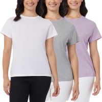32 Degrees Ladies' Cotton Blend Tee, 3-pack, White, Medium
