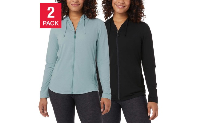  Ladies' Full Zip, 2-Pack, Black, XX-Large