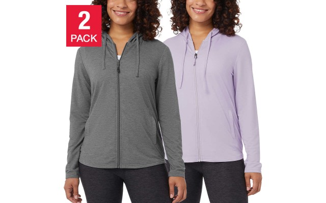  Ladies' Full Zip, 2-Pack, Gray, 3X
