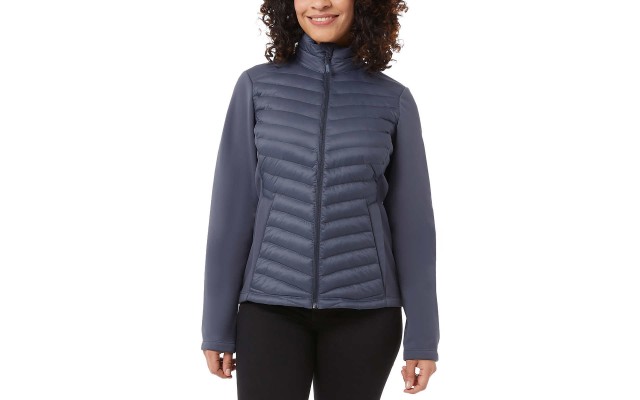  Ladies' Mixed Media Jacket, Blue, Large