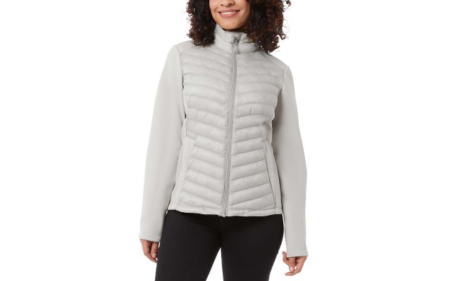  Ladies' Mixed Media Jacket, Gray, X-Small