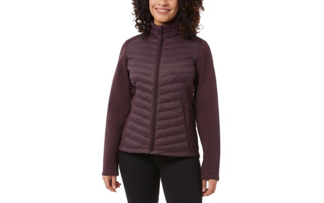  Ladies' Mixed Media Jacket, Red, Medium