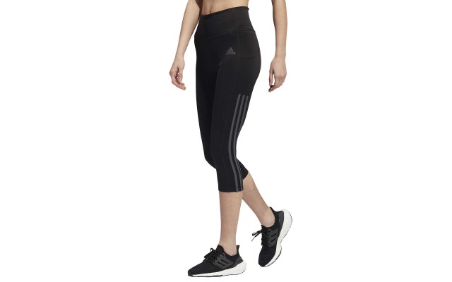  Ladies' 3-Stripe Capri, Black, Medium