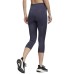  Ladies' 3-Stripe Capri, Blue, Medium