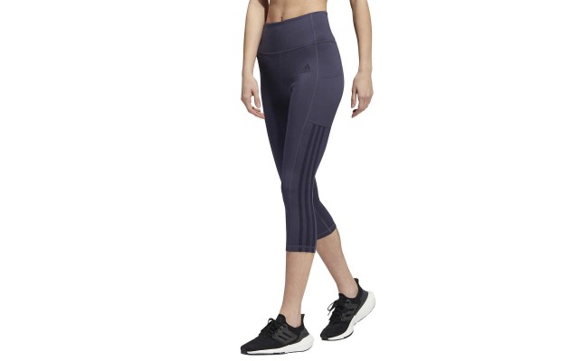  Ladies' 3-Stripe Capri, Blue, Medium