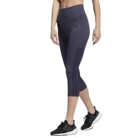 adidas Ladies' 3-Stripe Capri, Blue, X-Large