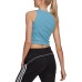  Women’s Sportswear Fitted Ribbed Tank Top, Blue, Large