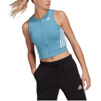 Adidas Women’s Sportswear Fitted Ribbed Tank Top, Blue, Large
