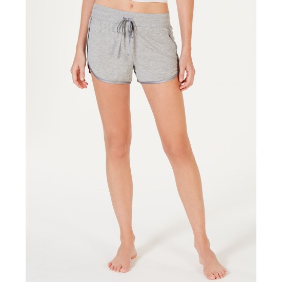  Satin-trim Pajama Shorts Heather Grey L