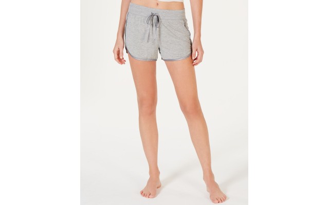  Satin-trim Pajama Shorts Heather Grey L