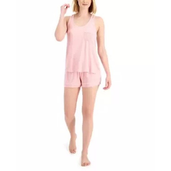  Women's Tank & Shorts Pajama Sets, Pink, Medium