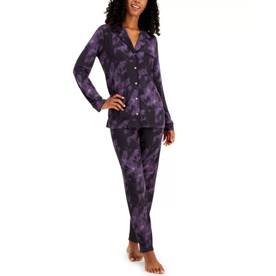  Women's Ultra-Soft Printed Pajama Sets, Purple, X-Small