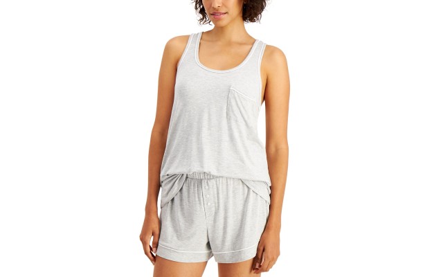  Women’s Tank & Shorts Pajama Set,Small, Gray