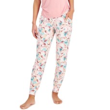 Alfani Womens Ultra-Soft Knit Jogger Pajama Pants, Multi Tropical, XX-Large