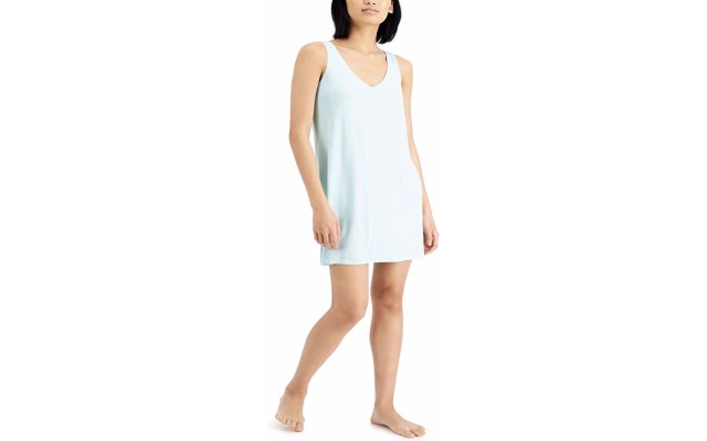  Women's V-Neck Sleeveless Nightgowns, Light Green, X-Small