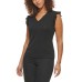  Ladies' Ruffle Sleeve Blouse, Black, X-Large