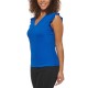  Ladies' Ruffle Sleeve Blouse, Blue, Large
