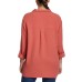  Ladies' Gauze Button Up Top, Pink, Large