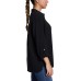 Ladies' Gauze Button Up Top, Black, X-Small