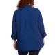  Ladies' Gauze Button Up Top, Blue, Medium