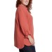 Ladies' Gauze Button Up Top, Pink, Large