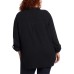  Ladies' Gauze Button Up Top, Black, X-Small