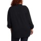  Ladies' Gauze Button Up Top, Black, Large