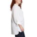  Ladies' Gauze Button Up Top, White, Medium