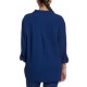  Ladies' Gauze Button Up Top, Blue, Small