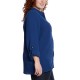  Ladies' Gauze Button Up Top, Blue, Small