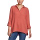  Ladies' Gauze Button Up Top, Pink, Medium