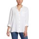  Ladies' Gauze Button Up Top, White, Small