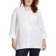  Ladies' Gauze Button Up Top, White, Small