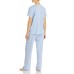  Women’s Floral Print Pajama Set, Blue, Medium